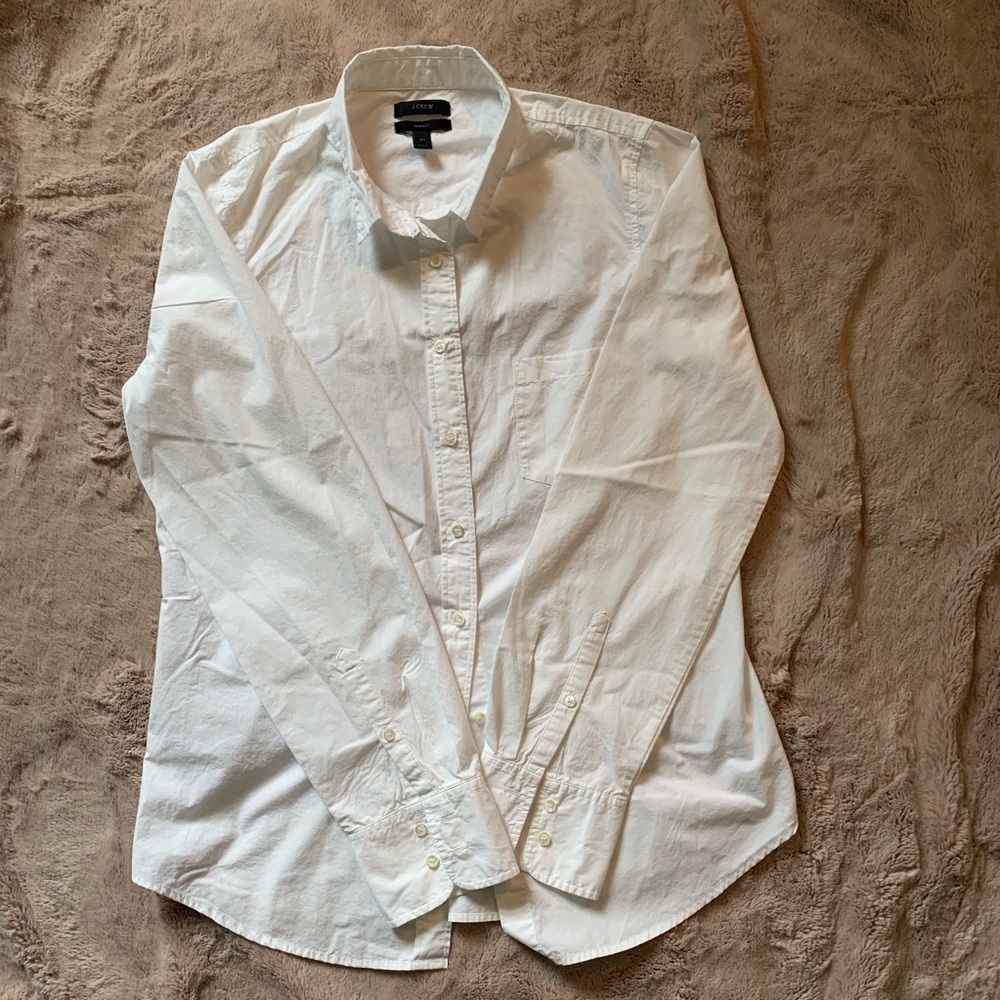 J Crew White Button Down Shirt